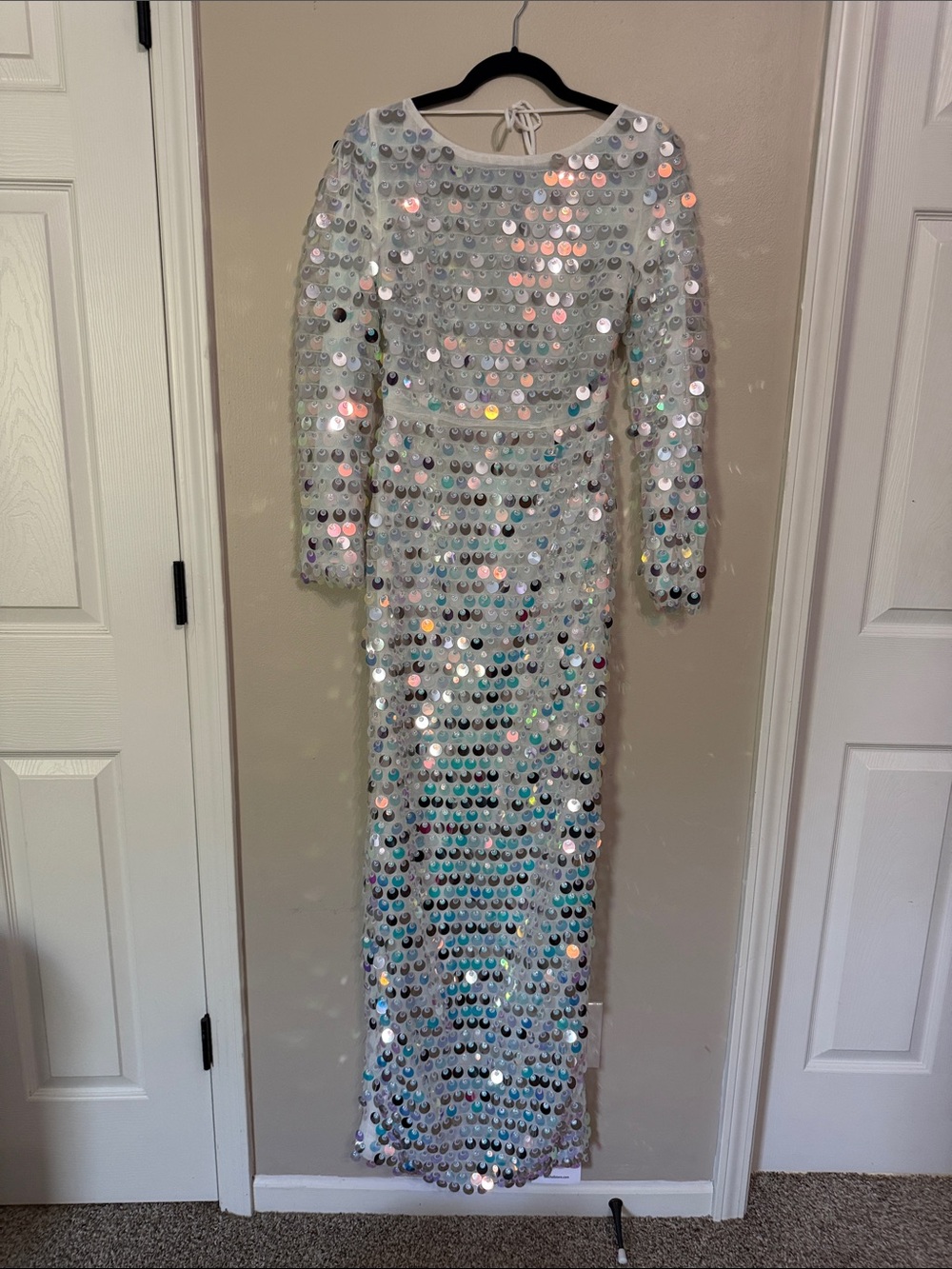 Catchall brand NWT Sequin Long Sleeve Evening Dress - White size medium